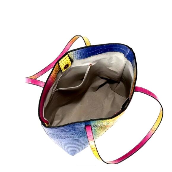 Colorblock Gradient Luxury Large Shoulder Handbag w/clutch Rose Red